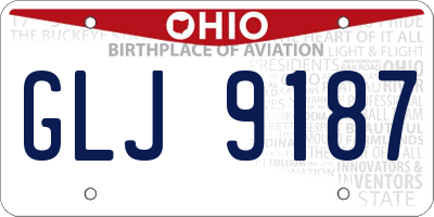 OH license plate GLJ9187