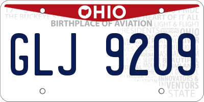 OH license plate GLJ9209