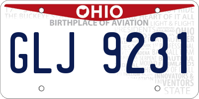 OH license plate GLJ9231