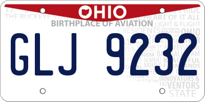 OH license plate GLJ9232