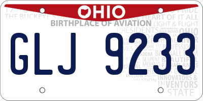 OH license plate GLJ9233