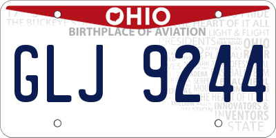 OH license plate GLJ9244