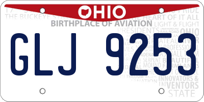 OH license plate GLJ9253