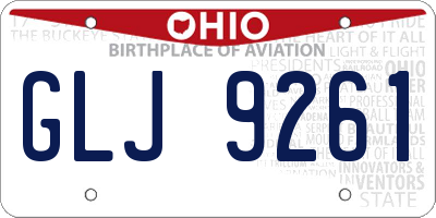 OH license plate GLJ9261