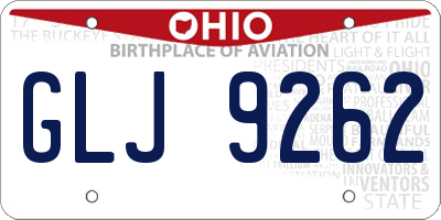 OH license plate GLJ9262