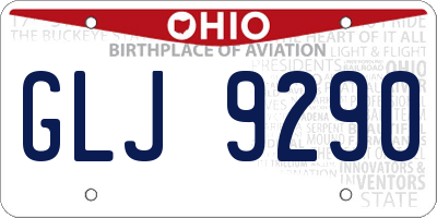 OH license plate GLJ9290
