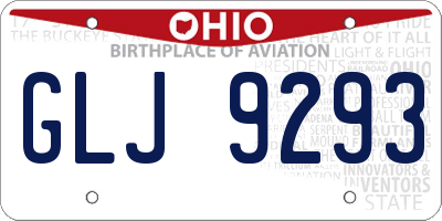 OH license plate GLJ9293