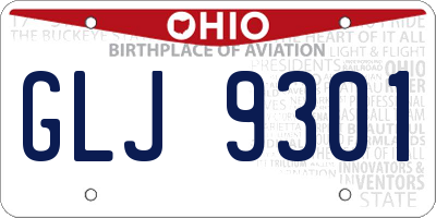 OH license plate GLJ9301