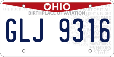 OH license plate GLJ9316