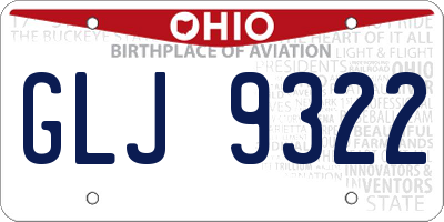 OH license plate GLJ9322