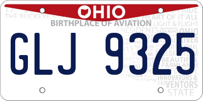 OH license plate GLJ9325