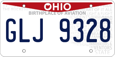 OH license plate GLJ9328