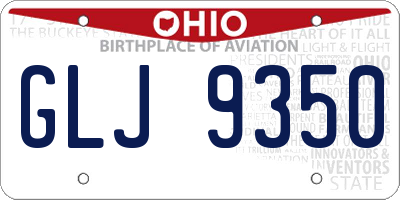 OH license plate GLJ9350