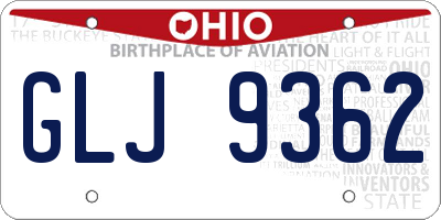 OH license plate GLJ9362
