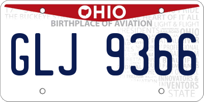 OH license plate GLJ9366