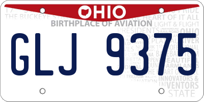 OH license plate GLJ9375