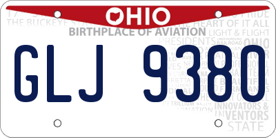 OH license plate GLJ9380