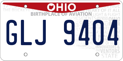 OH license plate GLJ9404