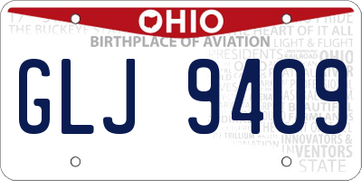 OH license plate GLJ9409
