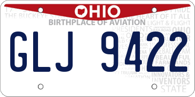 OH license plate GLJ9422