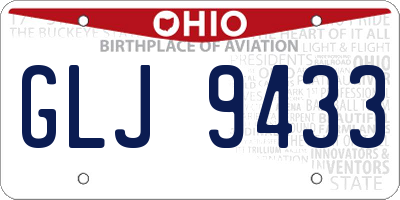 OH license plate GLJ9433