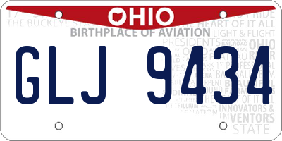 OH license plate GLJ9434
