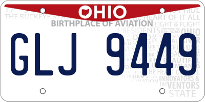 OH license plate GLJ9449
