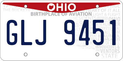 OH license plate GLJ9451