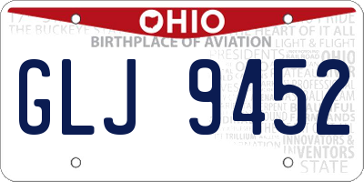 OH license plate GLJ9452