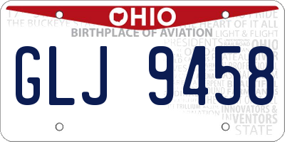OH license plate GLJ9458