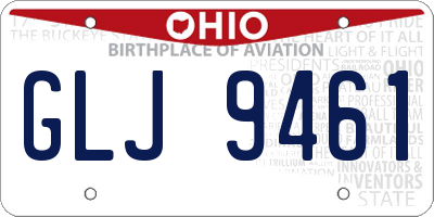 OH license plate GLJ9461