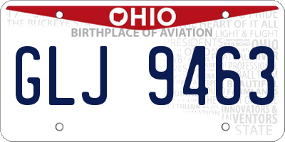 OH license plate GLJ9463