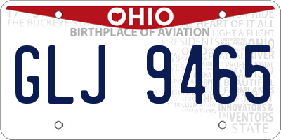 OH license plate GLJ9465