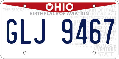 OH license plate GLJ9467