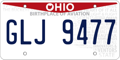 OH license plate GLJ9477