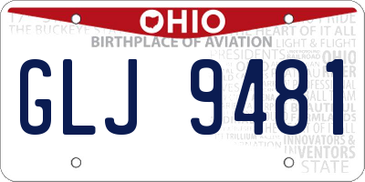 OH license plate GLJ9481