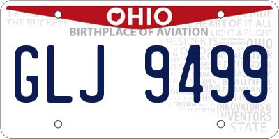 OH license plate GLJ9499