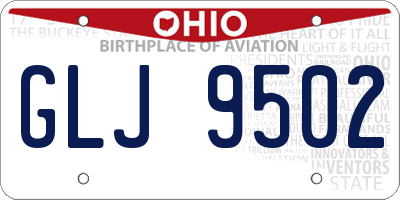 OH license plate GLJ9502