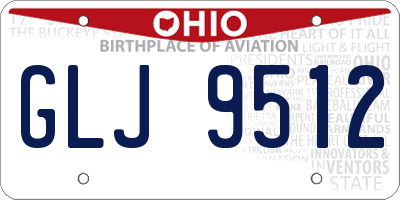 OH license plate GLJ9512