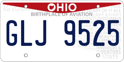 OH license plate GLJ9525
