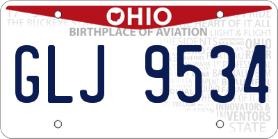 OH license plate GLJ9534