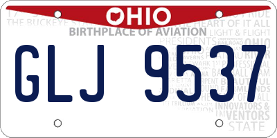 OH license plate GLJ9537