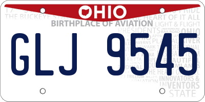 OH license plate GLJ9545