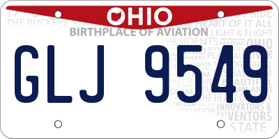 OH license plate GLJ9549