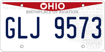 OH license plate GLJ9573