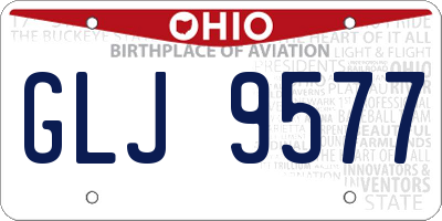 OH license plate GLJ9577