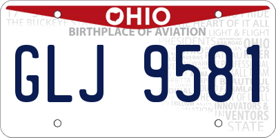 OH license plate GLJ9581