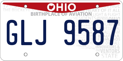 OH license plate GLJ9587