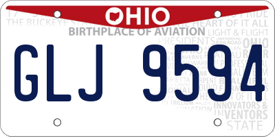 OH license plate GLJ9594