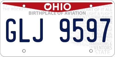 OH license plate GLJ9597